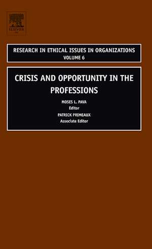 Crisis and Opportunity in the Professions de Moses L. Pava