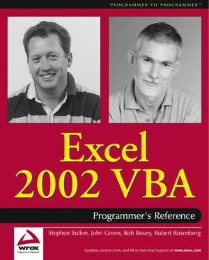 Excell 2002 VBA Programmers Reference de S Bullen