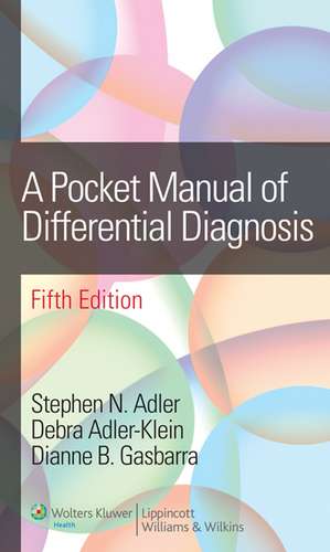 A Pocket Manual of Differential Diagnosis de Stephen N. Adler