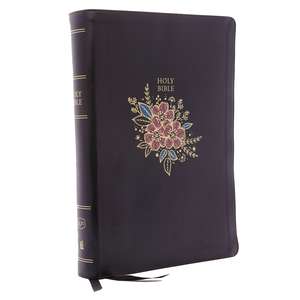 KJV Holy Bible: Super Giant Print with 43,000 Cross References, Deluxe Black Floral Leathersoft, Red Letter, Comfort Print (Thumb Indexed): King James Version de Thomas Nelson