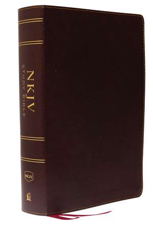 NKJV Study Bible, Bonded Leather, Burgundy, Full-Color, Comfort Print: The Complete Resource for Studying God’s Word de Thomas Nelson