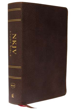 NKJV Study Bible, Premium Calfskin Leather, Brown, Full-Color, Thumb Indexed, Comfort Print: The Complete Resource for Studying God’s Word de Thomas Nelson