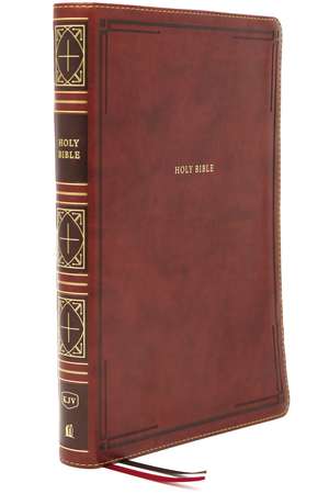 KJV Holy Bible, Giant Print Thinline Bible, Brown Leathersoft, Thumb Indexed, Red Letter, Comfort Print: King James Version de Thomas Nelson