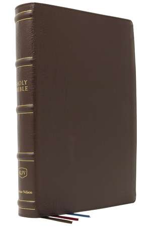 KJV, Large Print Verse-by-Verse Reference Bible, Maclaren Series, Genuine Leather, Brown, Thumb Indexed, Comfort Print: Holy Bible, King James Version de Thomas Nelson