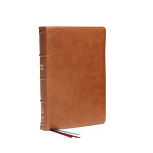 NKJV, Reference Bible, Classic Verse-by-Verse, Center-Column, Premium Goatskin Leather, Brown, Premier Collection, Red Letter, Comfort Print: Holy Bible, New King James Version de Thomas Nelson