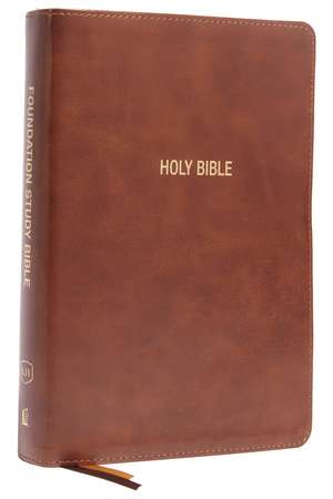 KJV, Foundation Study Bible, Large Print, Leathersoft, Brown, Red Letter, Thumb Indexed, Comfort Print: Holy Bible, King James Version de Thomas Nelson