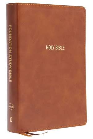 NKJV, Foundation Study Bible, Large Print, Leathersoft, Brown, Red Letter, Comfort Print: Holy Bible, New King James Version de Thomas Nelson