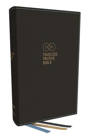 Timeless Truths Bible: One faith. Handed down. For all the saints. (NET, Black Genuine Leather, Comfort Print) de Matthew Z. Capps