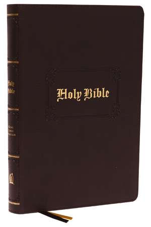 KJV Holy Bible Large Print Center-Column Reference Bible, Brown Leathersoft with Thumb Indexing, 53,000 Cross References, Red Letter, Comfort Print: King James Version de Thomas Nelson