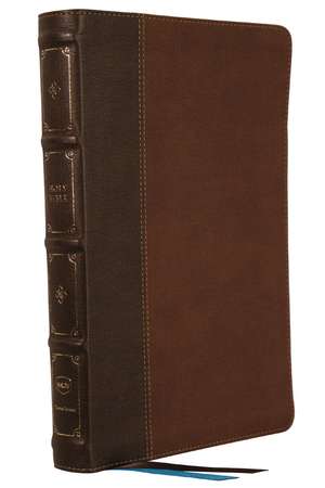 NKJV, Large Print Thinline Reference Bible, Blue Letter, Maclaren Series, Leathersoft, Brown, Thumb Indexed, Comfort Print: Holy Bible, New King James Version de Thomas Nelson