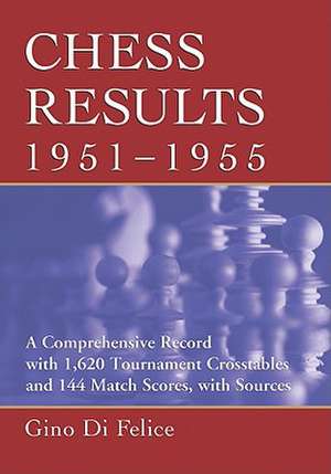 Chess Results, 1951-1955: A Comprehensive Record with 1,620 Tournament Crosstables and 144 Match Scores, with Sources de Gino Di Felice