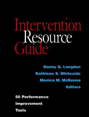 Intervention Resource Guide: 50 Performance Improv Improvement Tools de DG Langdon