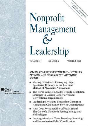 Nonprofit Mngmt Ldrshp V17 2 W de NML (Nonprofit Management &Leadership)