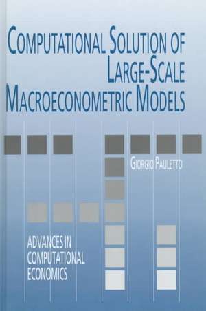 Computational Solution of Large-Scale Macroeconometric Models de Giorgio Pauletto