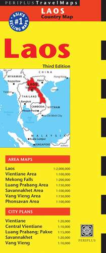 Laos Travel Map Third Edition de Periplus Editions