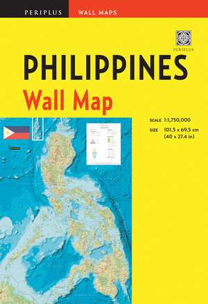 Philippines Wall Map Second Edition: Scale: 1:1,750,000; Unfolds to 40 x 27.5 inches (101.5 x 70 cm) de Periplus Editors