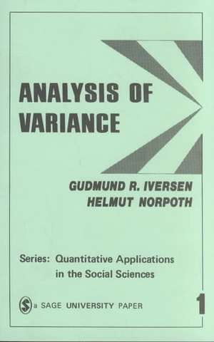 Analysis of Variance de Gudmund R. Iversen