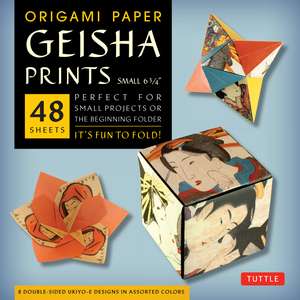 Origami Paper - Geisha Prints - Small 6 3/4" - 48 Sheets: Tuttle Origami Paper: Origami Sheets Printed with 8 Different Designs: Instructions for 6 Projects Included de Tuttle Studio