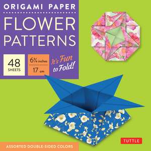 Origami Paper - Flower Patterns - 6 3/4" Size - 48 Sheets: Tuttle Origami Paper: Origami Sheets Printed with 8 Different Designs: Instructions for 7 Projects Included de Tuttle Studio