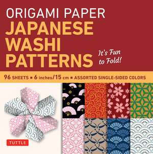 Origami Paper - Japanese Washi Patterns - 6" - 96 Sheets: Tuttle Origami Paper: Origami Sheets Printed with 8 Different Patterns: Instructions for 7 Projects Included de Tuttle Studio