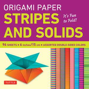 Origami Paper - Stripes and Solids 6" - 96 Sheets: Tuttle Origami Paper: Origami Sheets Printed with 8 Different Patterns: Instructions for 6 Projects Included de Tuttle Studio