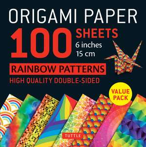 Origami Paper 100 Sheets Rainbow Patterns 6" (15 cm): Tuttle Origami Paper: Double-Sided Origami Sheets Printed with 8 Different Patterns (Instructions for 7 Projects Included) de Tuttle Studio