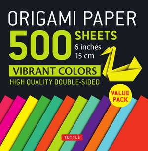 Origami Paper 500 sheets Vibrant Colors 6" (15 cm): Tuttle Origami Paper: Double-Sided Origami Sheets Printed with 12 Different Designs (Instructions for 6 Projects Included) de Tuttle Studio