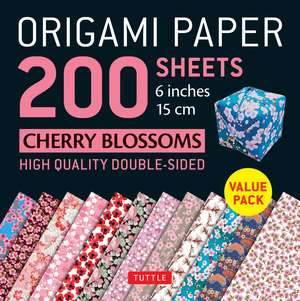 Origami Paper 200 sheets Cherry Blossoms 6" (15 cm): Tuttle Origami Paper: Double Sided Origami Sheets Printed with 12 Different Designs (Instructions for 6 Projects Included) de Tuttle Studio