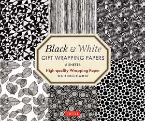 Black & White Gift Wrapping Papers - 6 sheets: 24 x 18 inch (61 x 45 cm) Wrapping Paper de Tuttle Studio