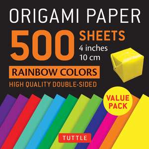 Origami Paper 500 sheets Rainbow Colors 4" (10 cm): Tuttle Origami Paper: Double-Sided Origami Sheets Printed with 12 Different Color Combinations de Tuttle Studio