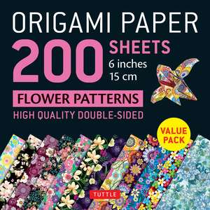 Origami Paper 200 sheets Flower Patterns 6" (15 cm): Double Sided Origami Sheets Printed with 12 Different Designs (Instructions for 6 Projects Included) de Tuttle Studio