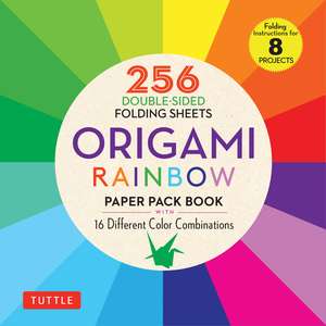 Origami Rainbow Paper Pack Book: 256 Double-Sided Folding Sheets (Includes Instructions for 8 Models) de Tuttle Studio