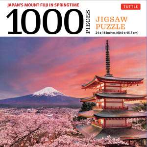 Japan's Mount Fuji in Springtime- 1000 Piece Jigsaw Puzzle: Snowcapped Mount Fuji and Chureito Pagoda in Springtime (Finished Size 24 in X 18 in) de Tuttle Studio