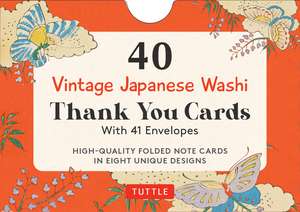 40 Thank You Cards in Vintage Japanese Washi Designs: 4 1/2 x 3 inch blank cards in 8 unique designs, envelopes included de Tuttle Studio