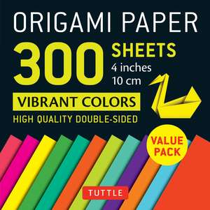 Origami Paper 300 sheets Vibrant Colors 4" (10 cm): Tuttle Origami Paper: Double-Sided Origami Sheets Printed with 12 Different Designs de Tuttle Studio