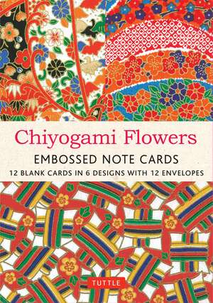 Chiyogami Flowers Embossed Note Cards - 12 Cards: 12 Blank Cards in 6 Lovely Designs (2 each) with 12 Patterned Envelopes in a Keepsake Box de Tuttle Studio