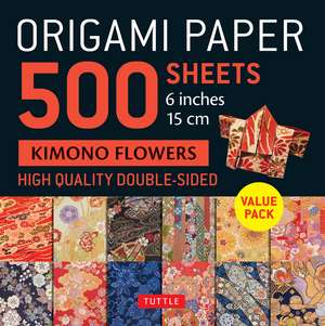 Origami Paper 500 sheets Kimono Flowers 6" (15 cm) de Tuttle Studio