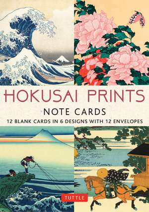 Hokusai Prints Note Cards - 12 Cards: 12 Blank Cards in 6 Lovely Prints (2 each) with 12 Patterned Envelopes in a Keepsake Box de Katsushika Hokusai