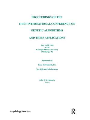 Proceedings of the First International Conference on Genetic Algorithms and their Applications de John J. Grefenstette