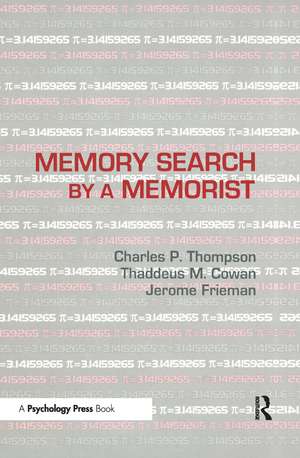 Memory Search By A Memorist de Charles P. Thompson