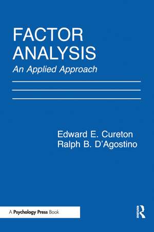 Factor Analysis: An Applied Approach de Edward E. Cureton