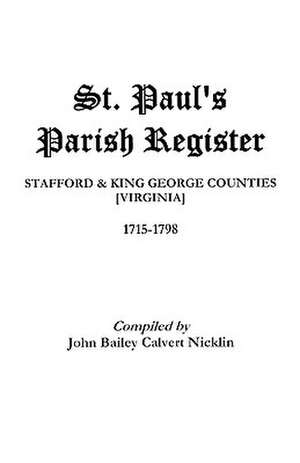 St. Paul's Parish Register de Nicklin