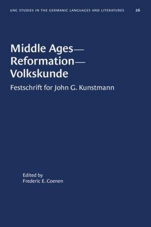 Middle Ages--Reformation--Volkskunde de Frederic E Coenen