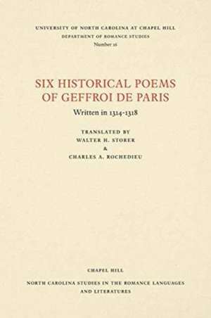 Six Historical Poems of Geffroi de Paris de Geffroi De Paris