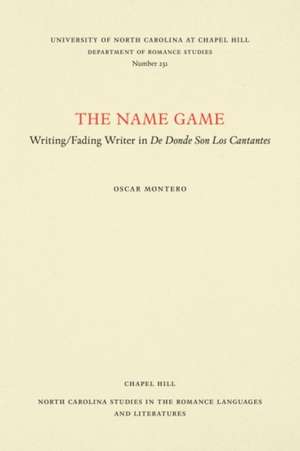 The Name Game de Oscar Montero