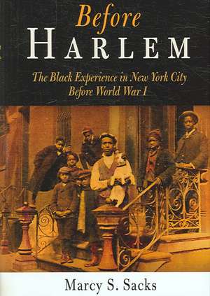 Before Harlem – The Black Experience in New York City Before World War I de Marcy S. Sacks