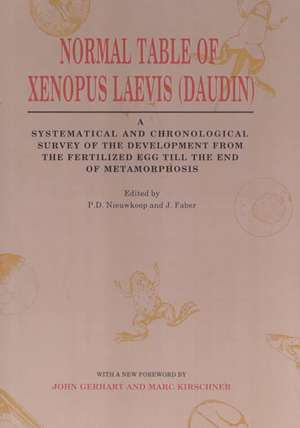 Normal Table of Xenopus Laevis (Daudin): A Systematical & Chronological Survey of the Development from the Fertilized Egg till the End of Metamorphosis de J. Faber