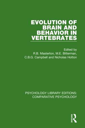 Evolution of Brain and Behavior in Vertebrates de R.B. Masterton