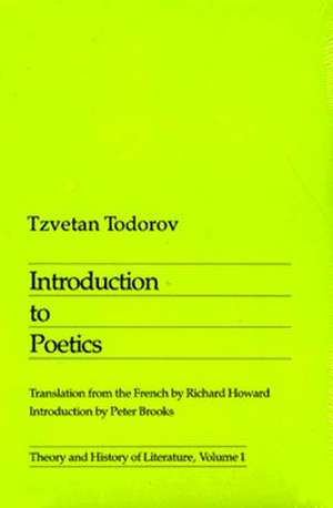 Introduction To Poetics de Tzvetan Todorov