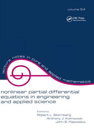 Nonlinear Partial Differential Equations in Engineering and Applied Science de Robert L. Sternberg